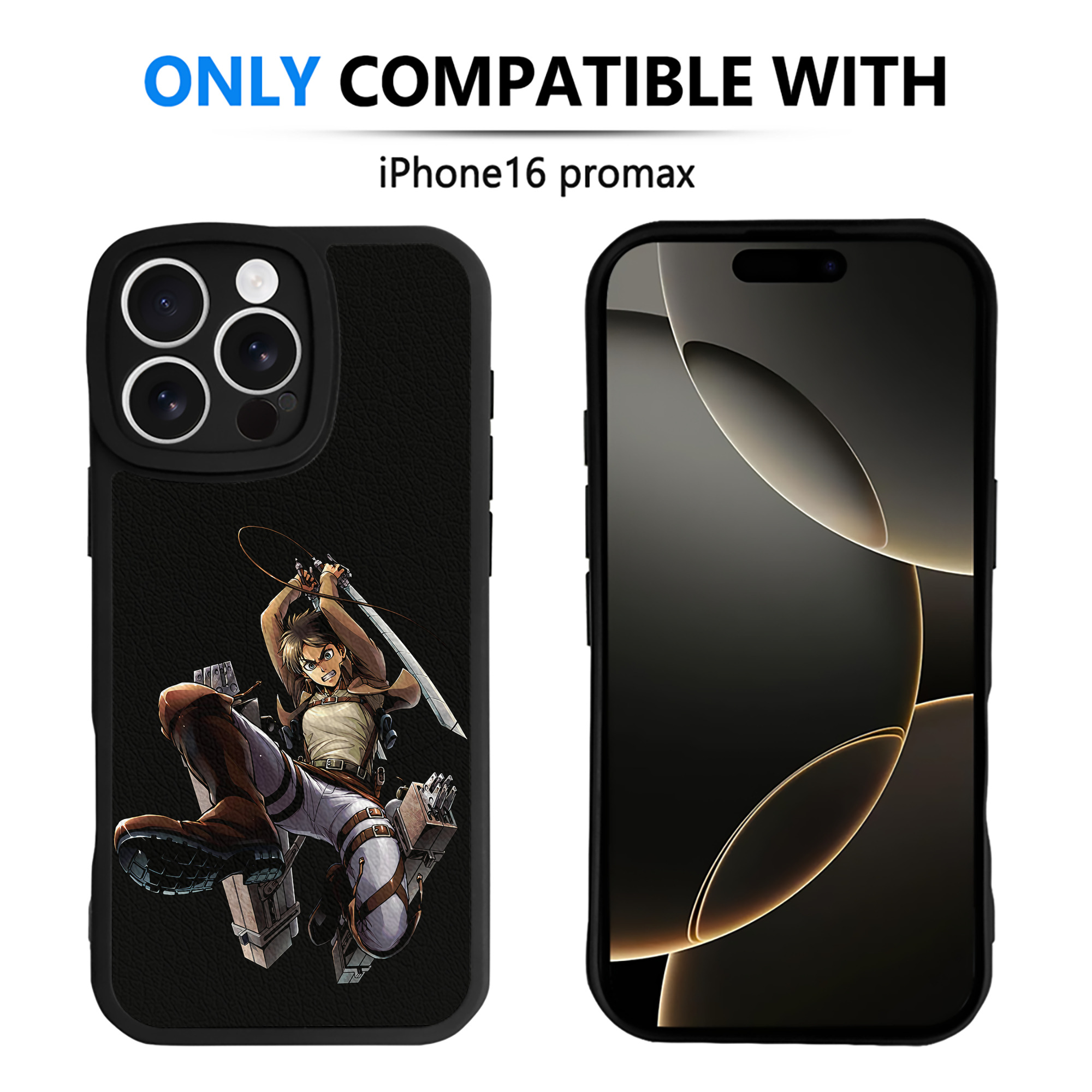 （画像用） 進撃の巨人 エレン･イェーガー Attack on Titan Eren Jäger 【iPhone 16シリーズ対応】シリコンスマホケース（レザー調） 材質：シリコン